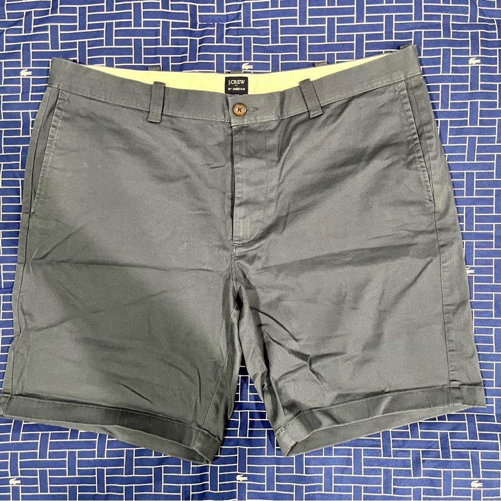 J. Crew Blue Flat Front Shorts Size 38 9 Inch Inseam